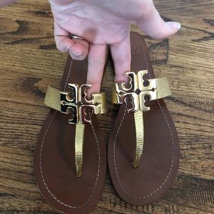 Tory Burch Moore 2 Metallic Gold Thongs